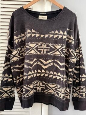 Denim & Supply Ralph Lauren Black & Boyfriend Aztec-Pattern Crewneck Sweater